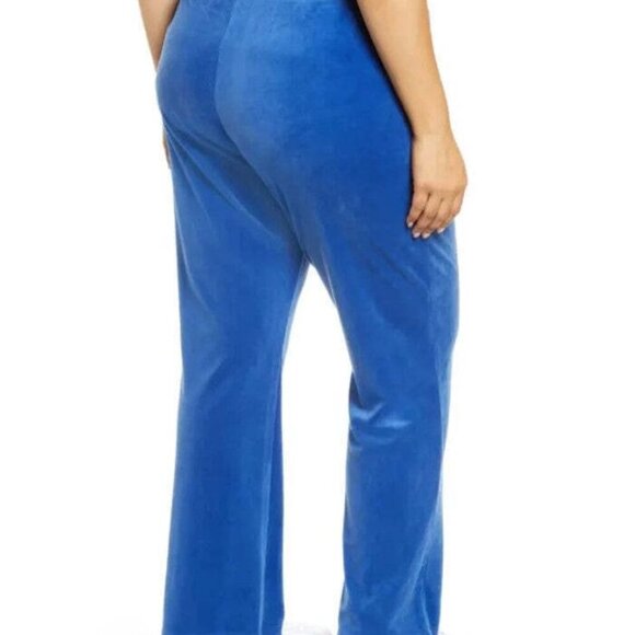 Juicy Couture Pant Womens 1X Blue Track Velour 90’s Pull On Casual Plus Size - Picture 4 of 7